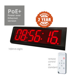 PoE powered clock and remote control