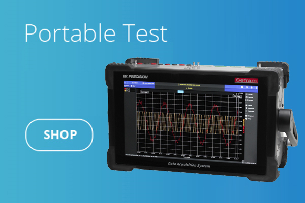 portable test department showing Sefram DAS 1800 high speed data recorder