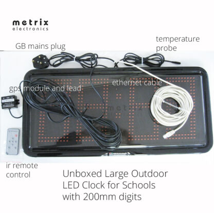 Large Outdoor LED Clock for Schools with 200mm digits - Image 3