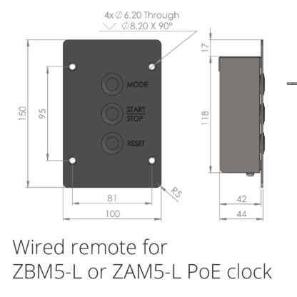 ZAM5 / ZBM5 / PoE Flush Mounted Clock - Image 2